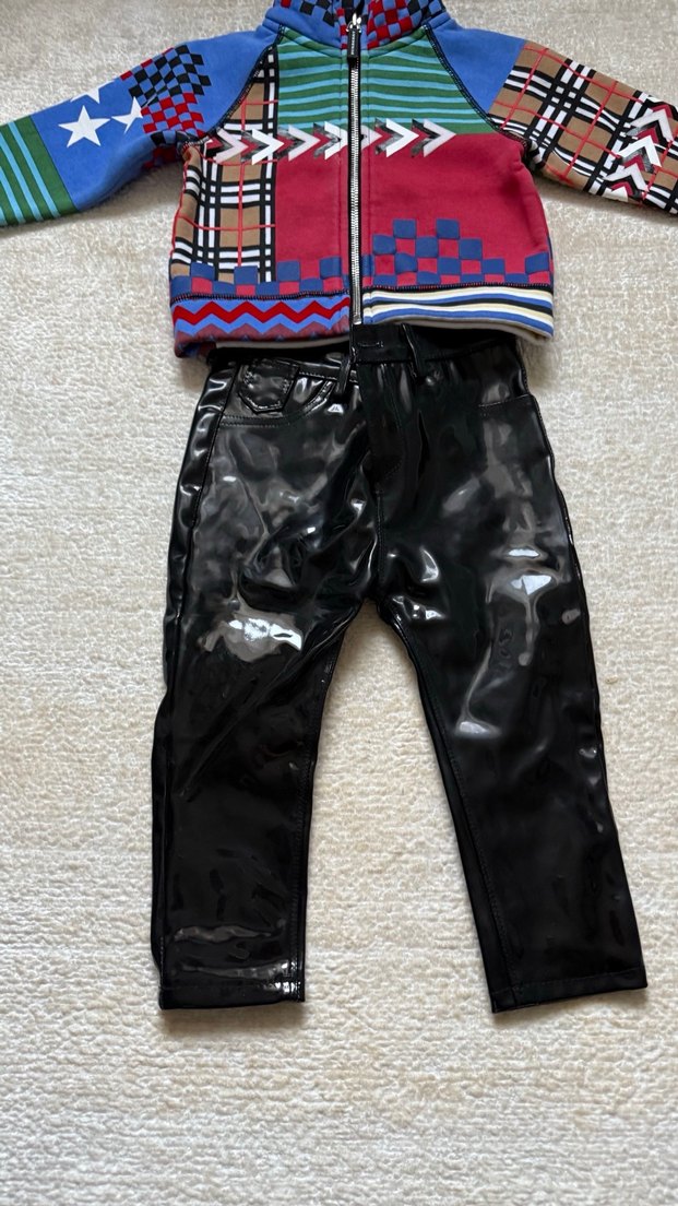 Burberry renkli Desenli Kapüşonlu Bebek Takımı - Görsel 3