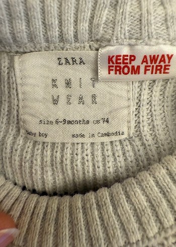 Zara beyaz lacivert Çizgili Erkek Çocuk Örgü Kazak - Görsel 2