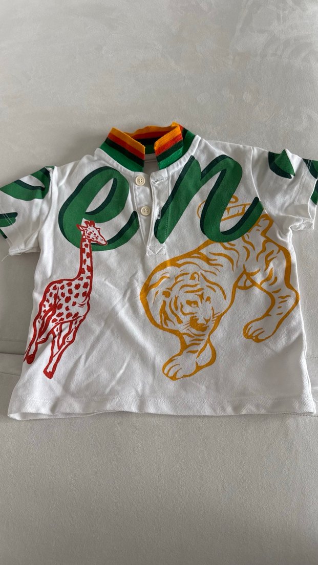 Kenzo Baskılı Kısa Kollu Tişört ve Kemerli Keten Şort - Görsel 3