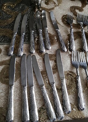  E.L.F Gümüş kaplama İtalyan çatal bıçak takımı
