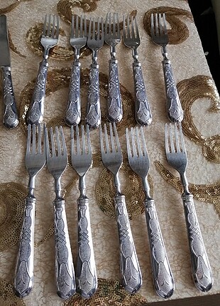  Beden Gümüş kaplama İtalyan çatal bıçak takımı