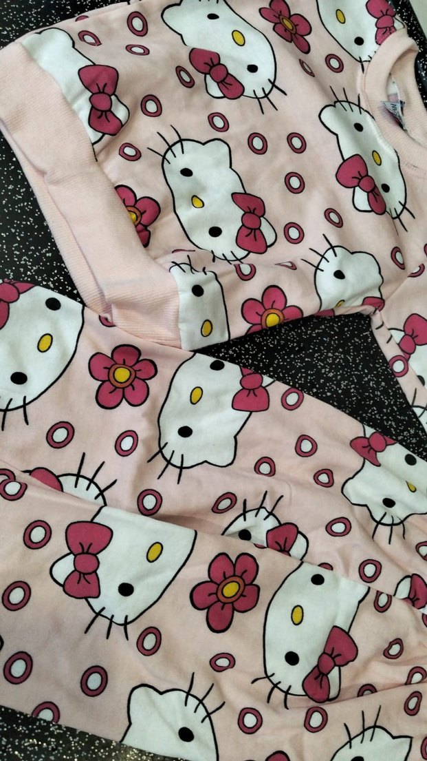 Pembe Baskılı Polar Çocuk Pijama Takımı - Görsel 2