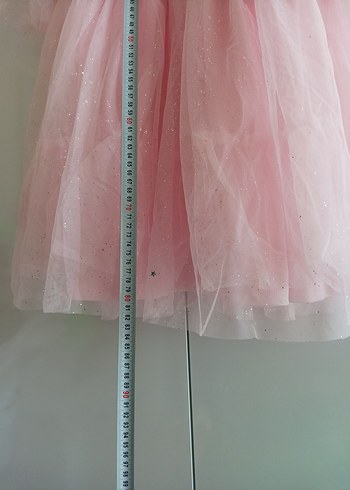 Pembe Kız Çocuk Uzun Kollu Fırfırlı Elbise - Görsel 6