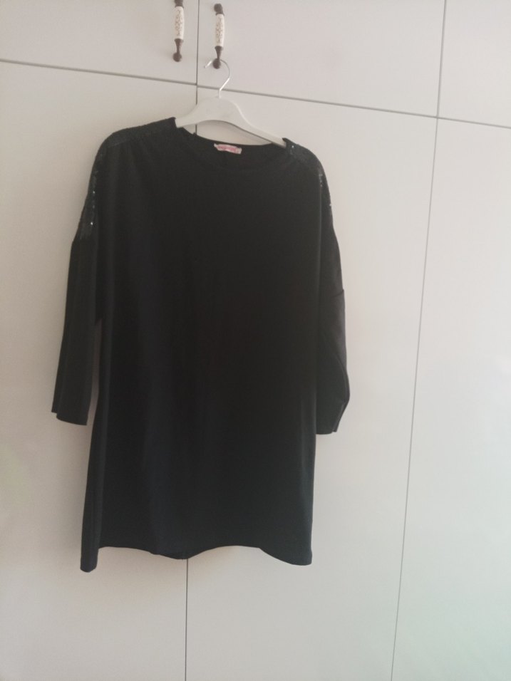 Siyah Uzun Kollu Salaş Tunik - Görsel 2