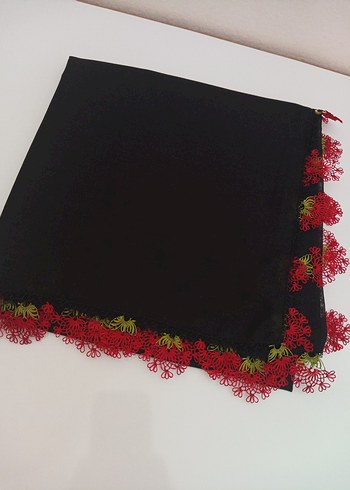 Kırmızı Dantel Detaylı Bohem Kadın Fuları - Görsel 8