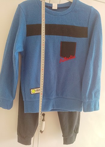 Erkek Çocuk Mavi Sweatshirt Velcro Detaylı - Görsel 7