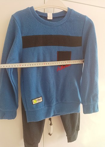 Erkek Çocuk Mavi Sweatshirt Velcro Detaylı - Görsel 6