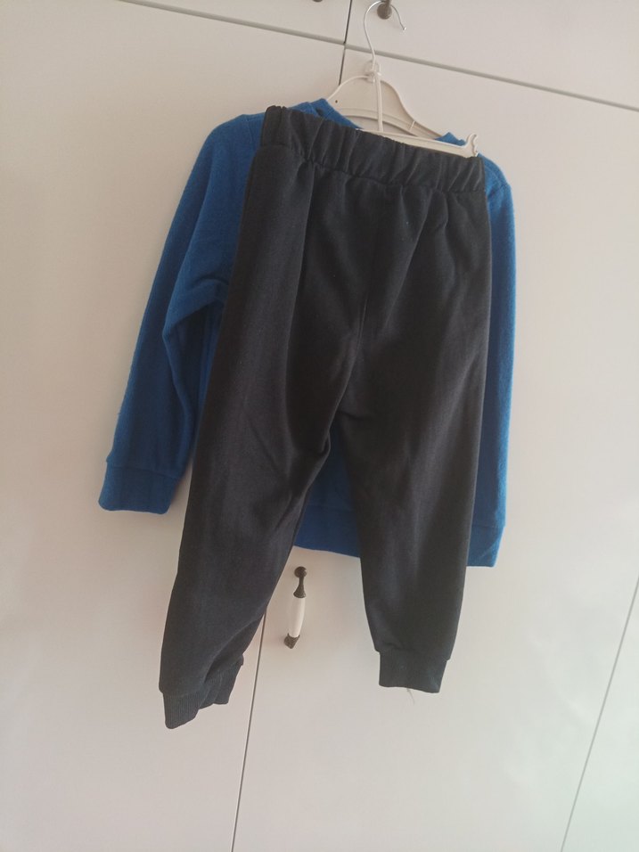 Erkek Çocuk Mavi Sweatshirt Velcro Detaylı - Görsel 3