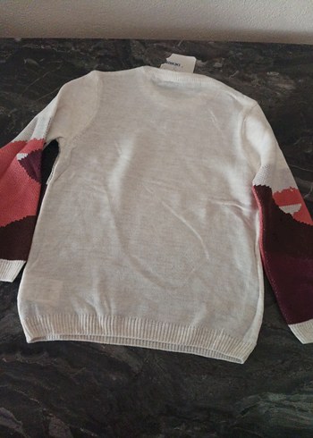 Bordo Desenli Triko Kadın Kazak - Görsel 7