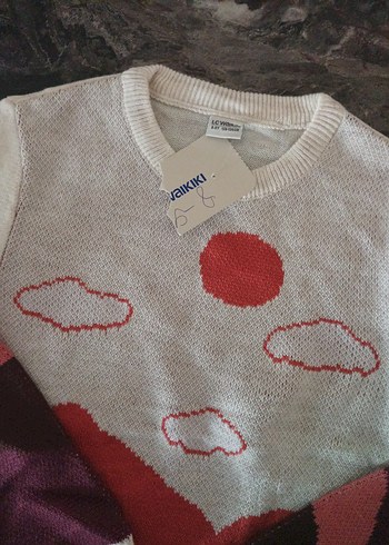 Bordo Desenli Triko Kadın Kazak - Görsel 4