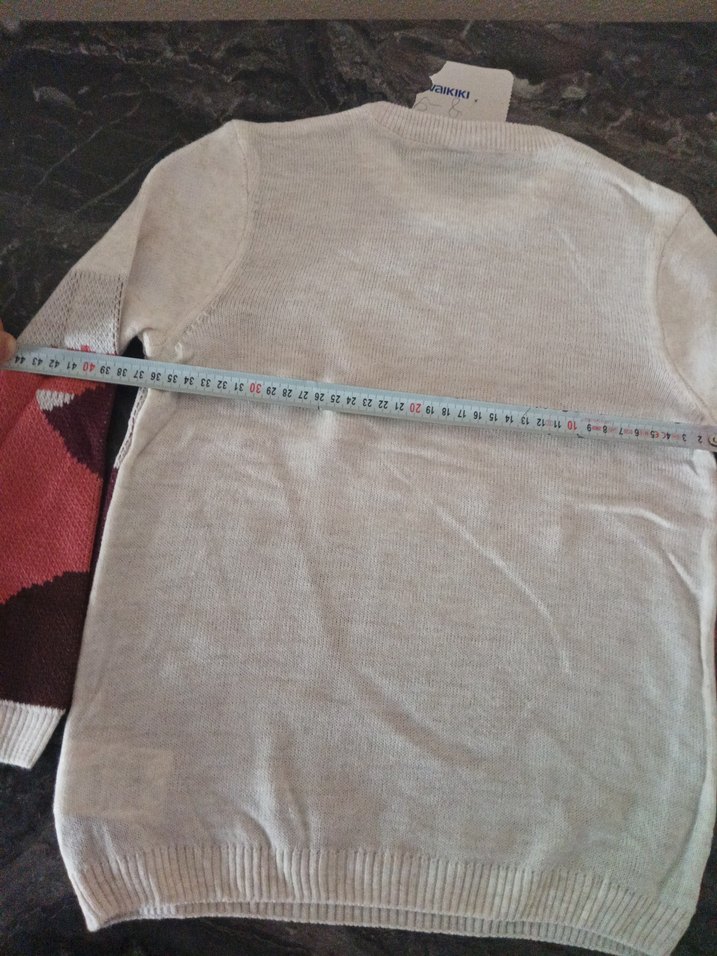 Bordo Desenli Triko Kadın Kazak - Görsel 5