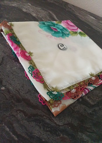 Dantel Detaylı Çok Renkli Kadın Fular - Görsel 5