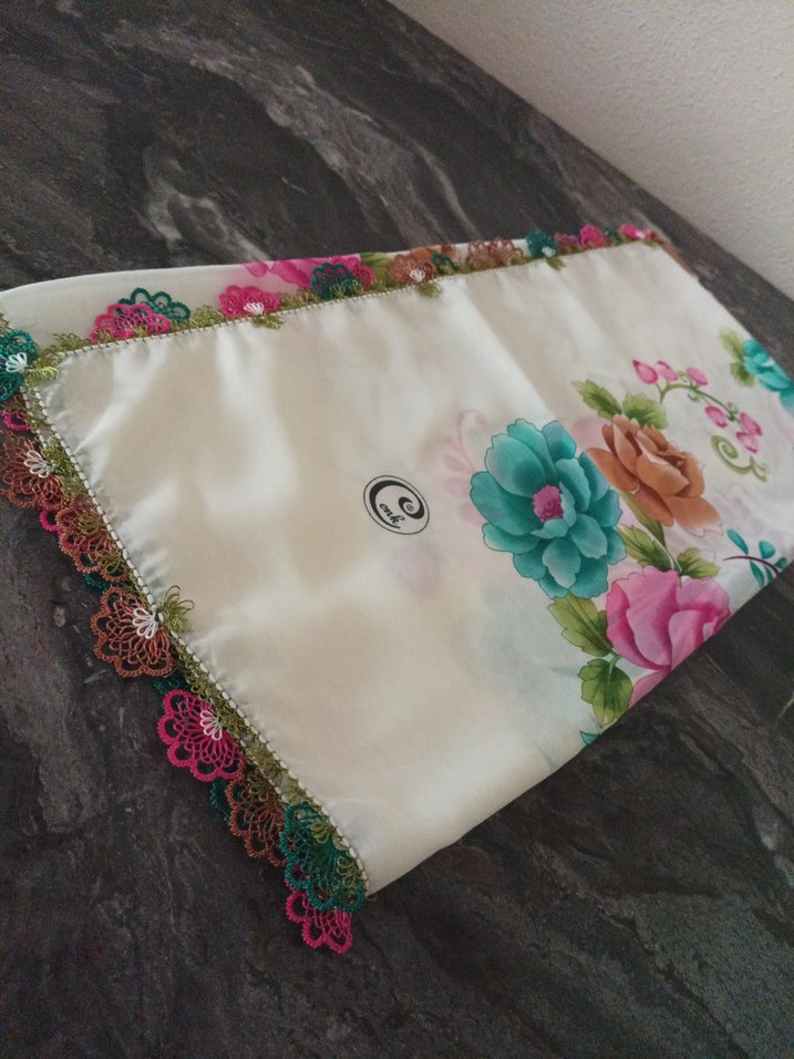 Dantel Detaylı Çok Renkli Kadın Fular - Görsel 2