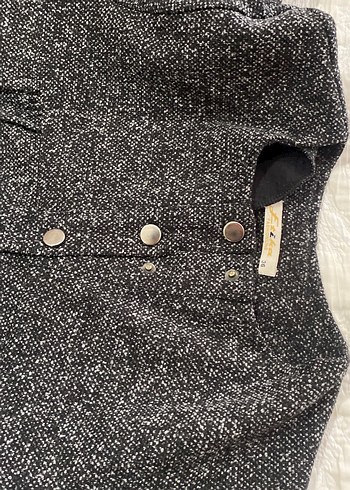 Düğmeli Gri Midi - Görsel 7