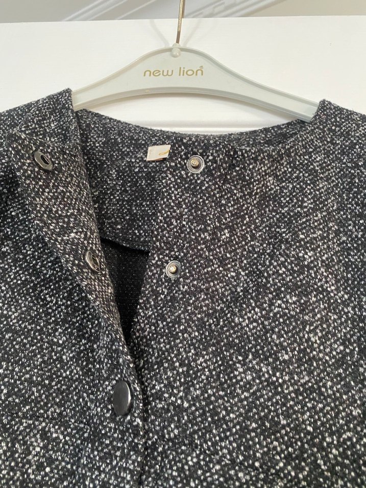 Düğmeli Gri Midi - Görsel 5