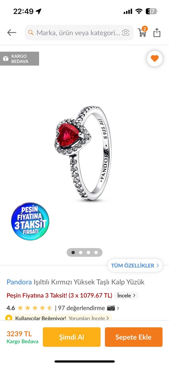 Pandora Gümüş Yüzük - Görsel 2