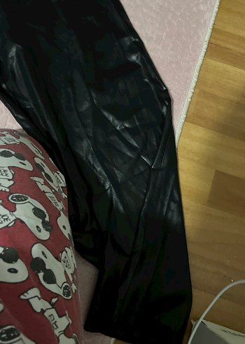 Kadın Parlak Siyah Deri pantolon - Görsel 3