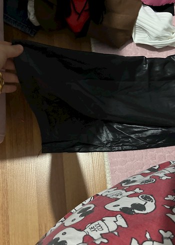 Kadın Parlak Siyah Deri pantolon - Görsel 2