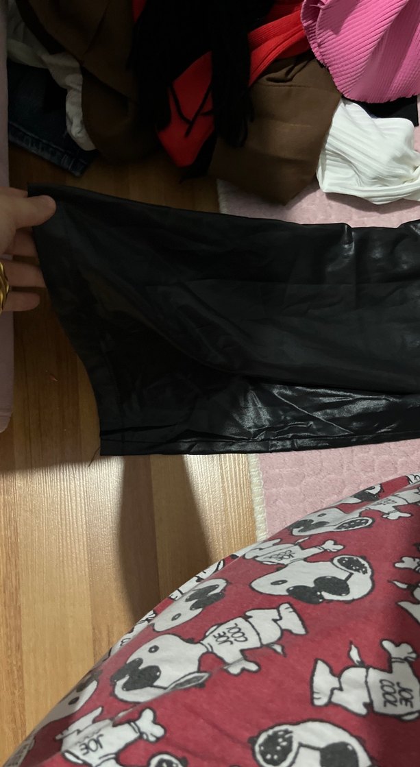 Kadın Parlak Siyah Deri pantolon - Görsel 2