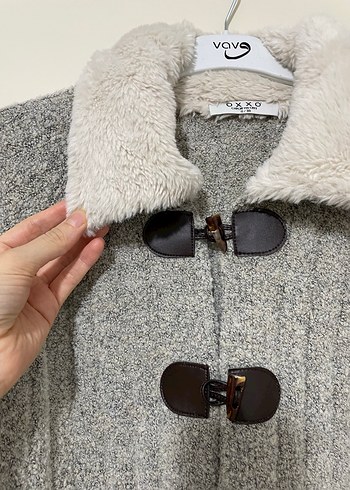 Gri Örgü Kadın Hırka oxxo - Görsel 2