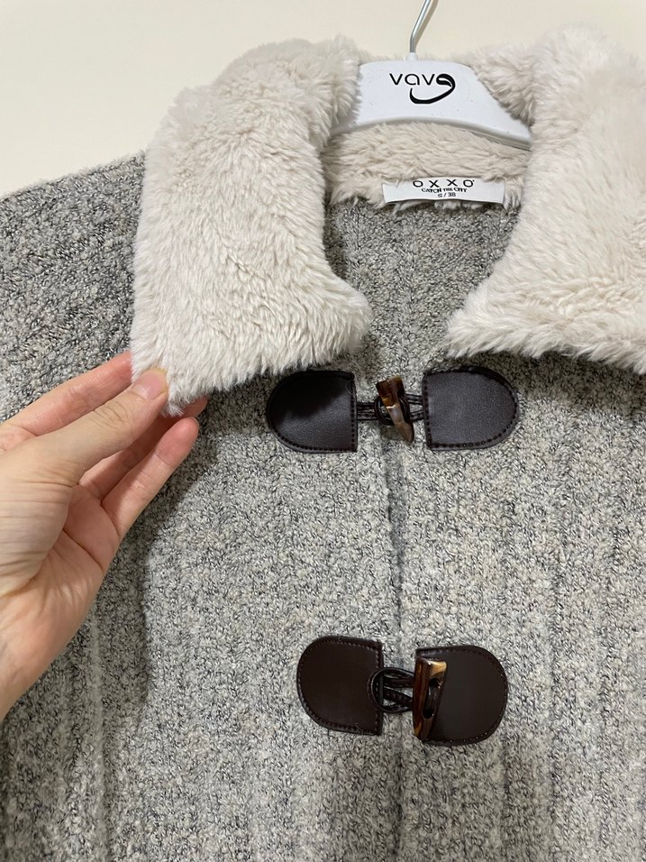 Gri Örgü Kadın Hırka oxxo - Görsel 2