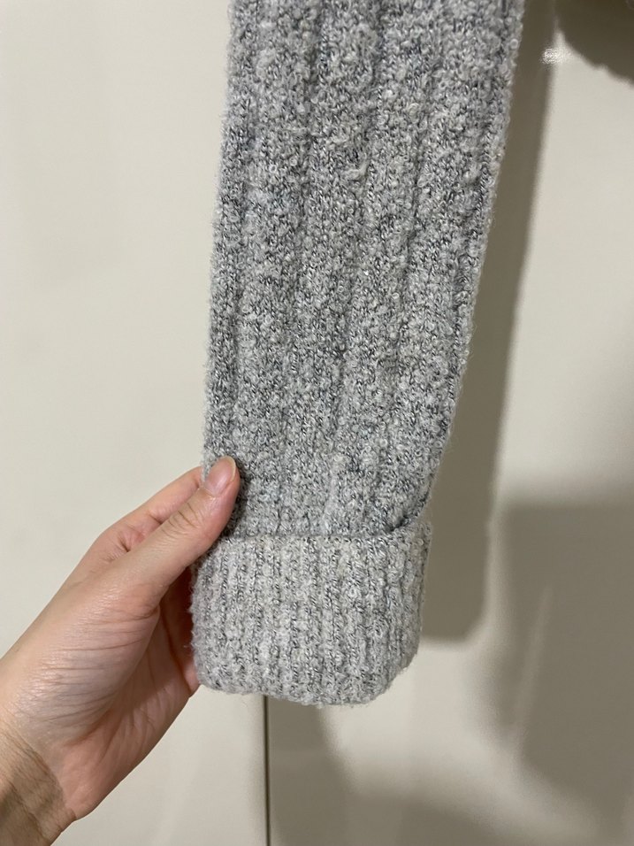 Gri Örgü Kadın Hırka oxxo - Görsel 3