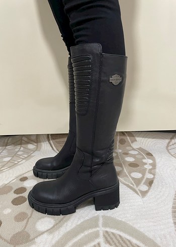 Harley-Davidson Siyah Deri Biker Çizme - Görsel 13