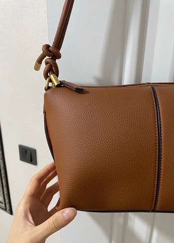 Zara Kahverengi Deri Kadın Çanta - Görsel 2