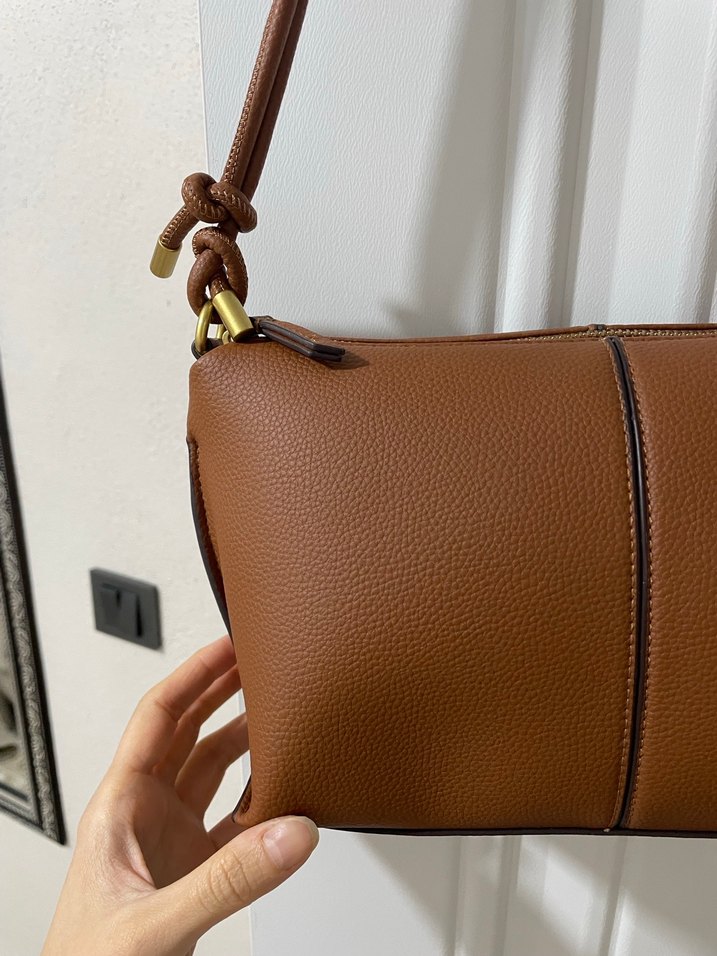 Zara Kahverengi Deri Kadın Çanta - Görsel 2