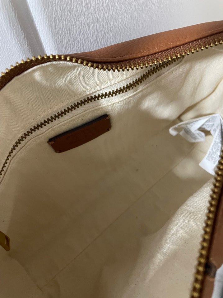 Zara Kahverengi Deri Kadın Çanta - Görsel 5