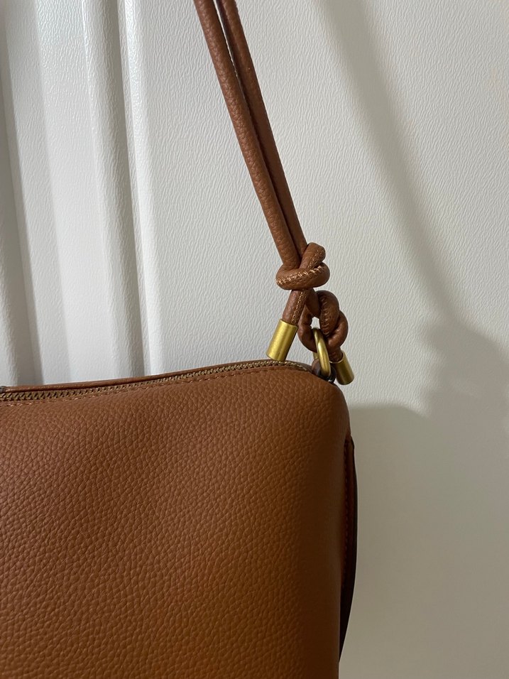 Zara Kahverengi Deri Kadın Çanta - Görsel 3