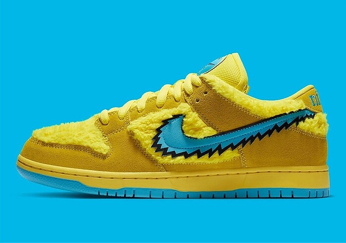39 Beden sarı Renk Nike SB Dunk Low Grateful Dead Bears Yellow