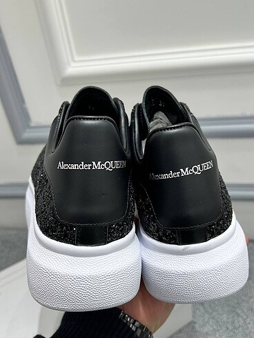 40 Beden siyah Renk Alexander McQueen Black White with Glitter