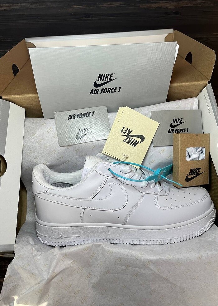 Orijinal Deri Nike Air force 1 White - Görsel 1