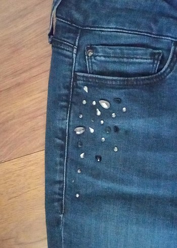 s Beden mavi Renk Kadın Mavi Denim Normal Boy Kot Pantolon