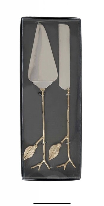 Karaca Karaca home Leaf Servis altın bıçak ve gümüş Spatula set