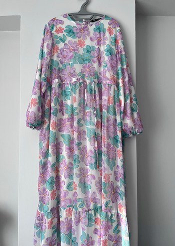 LC Waikiki Pastel Cicekli Rahat Uzun Elbise