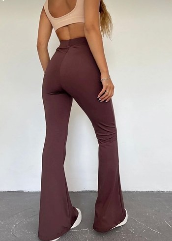 Kahverengi Kadın İspanyol Paça Pantolon - Görsel 3