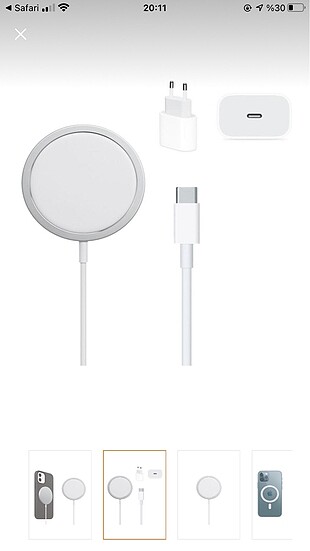 MagSafe Charger Kablosuz Hızlı Şarj ve Type-c adaptör