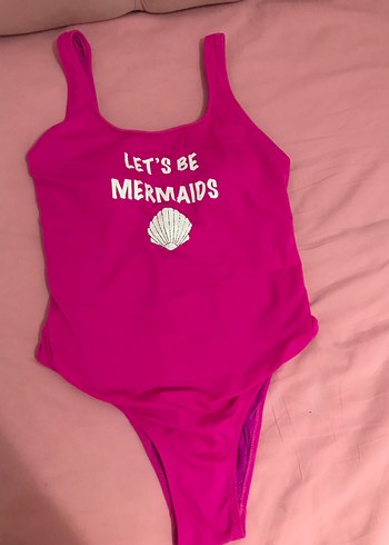 Pembe, Baskılı, İnce Askılı Mayo