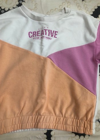 Kızlar için Renkli Pamuklu Sweatshirt ve Eşofman - Görsel 3