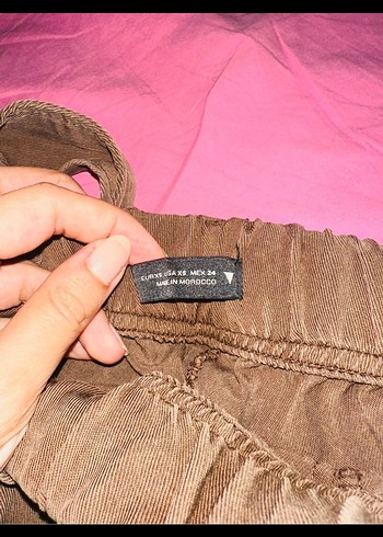 Kahverengi  Kemerli Bol Kesim Kadın Pantolon - Görsel 4