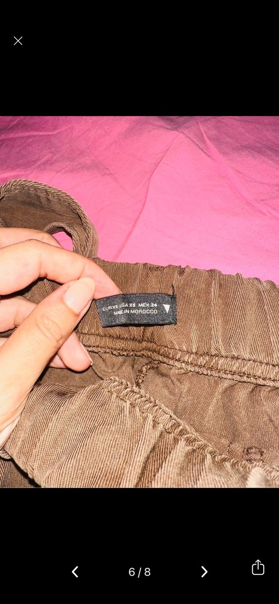 Kahverengi  Kemerli Bol Kesim Kadın Pantolon - Görsel 4