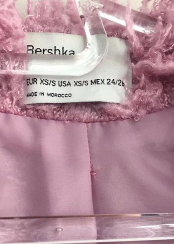 Mor Peluş Kadın Mont - Görsel 3