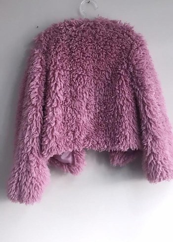 Mor Peluş Kadın Mont - Görsel 2