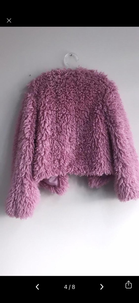 Mor Peluş Kadın Mont - Görsel 2