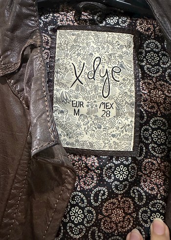 Kahverengi Kemerli Deri Biker Ceket - Görsel 3