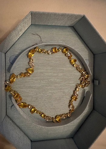 Swarovski Mini Altın Renkli Yılan Desenli Kolye - Görsel 2