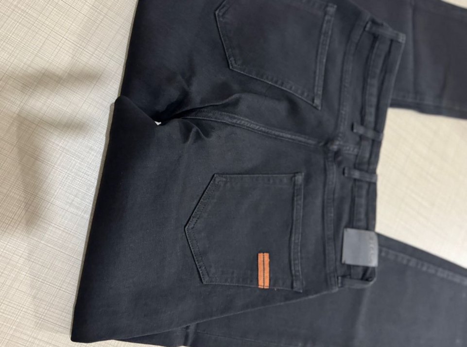 Siyah Elastik erkek kot pantolon gümrük ürünüdür. - Görsel 5