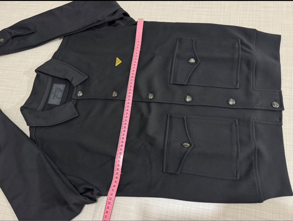 Düğmeli Siyah Midi erkek Ceketi - Görsel 2